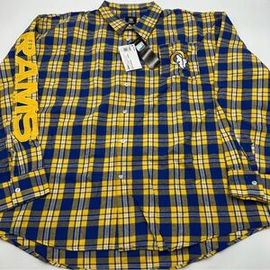 Men’s XXL Los Angles Ram’s‎ plaid flannel. All RAM’s hits are embroidered. NWT
